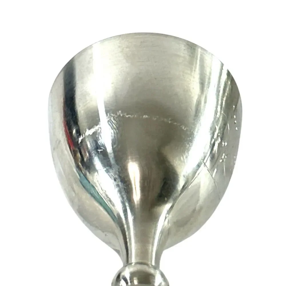 Set of 6 Vintage Stainless Steel Goblets Etched Floral Wine Cups 3” Barware